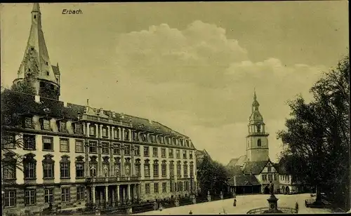 Ak Erbach in Baden Württemberg, Marktplatz, Kirche