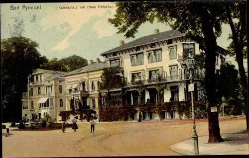 Ak Bad Pyrmont in Niedersachsen, Kaiserplatz mit Haus Hölscher