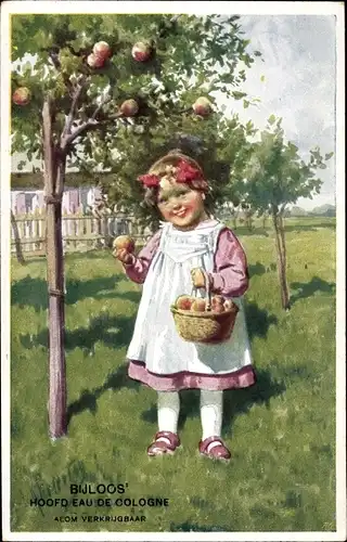Künstler Ak Feiertag, Karl, Mädchen mit Apfelbaum