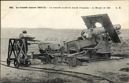 Ak La Grande Guerre 1914-1915, La nouvelel artillerie lourde Francaise, Le Mortier