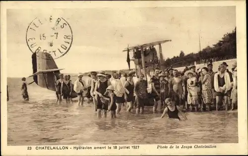 Ak Châtelaillon Charente Maritime, Hydravion amerri le 18 juillet 1927