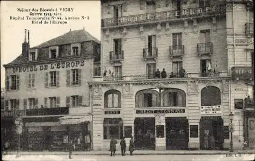 Ak Vichy Allier, Credit Lyonnais, Hotel de l'Europe