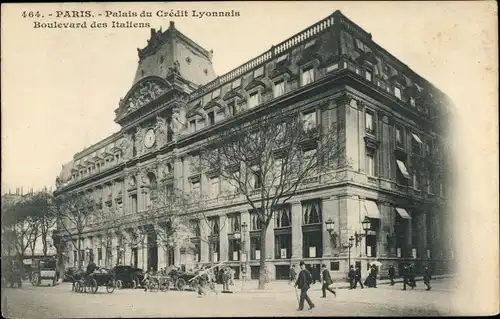 Ak Paris IX. Arrondissement Opéra, Palais du Credit Lyonnais, Boulevard des Italiens