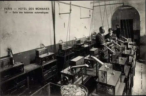 Ak Paris, Hôtel des Monnaies, Salle des balances automatiques