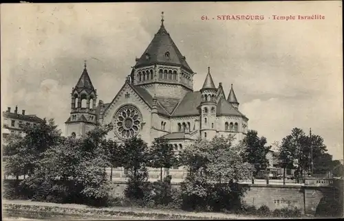 Ak Strasbourg Straßburg Elsass Bas Rhin, Temple Israelite