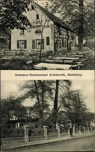 Ak Duisburg im Ruhrgebiet, Sommerrestaurant Schwerdt