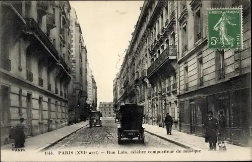 Ak Paris XVI. Arrondissement Passy, Rue Lalo