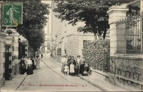 Ak Paris XVI. Arrondissement Passy, Rue du Commandant Marchand