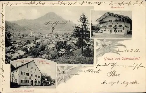 Ak Oberaudorf am Inn Oberbayern, Panorama, Gasthof zum Weinwirt, Dependance