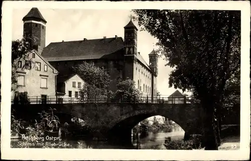 Ak Lidzbark Warmiński Heilsberg Ostpreußen, Schloss, Allebrücke