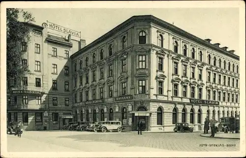 Ak Brno Brünn Südmähren, Hotel Slavia, Maj. Karel Moravec