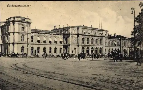 Ak Oslo Norwegen, Ostbanestationen, Bahnhof