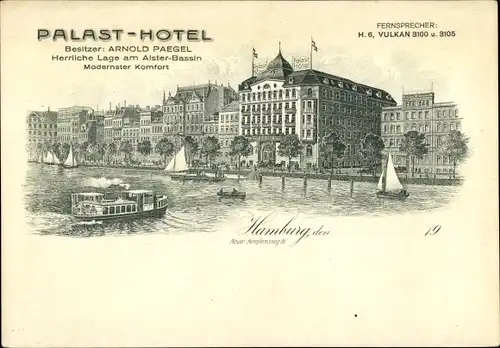 Litho Hamburg, Palast Hotel am Alsterbassin