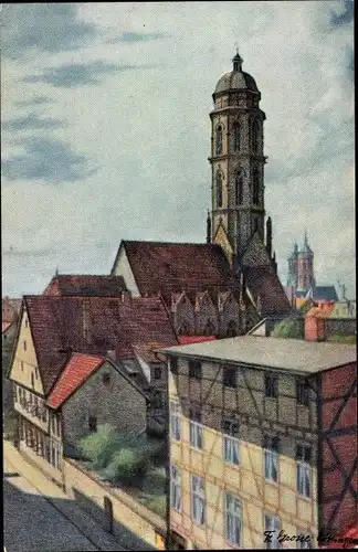 Künstler Ak Grosse, Fr., Göttingen in Niedersachsen, Blick auf die Jakobikirche