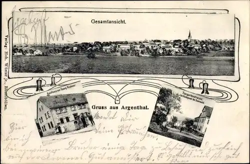 Jugendstil Passepartout Ak Argenthal im Hunsrück, Gasthaus*, Tiergartenstraße