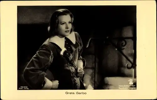 Ak Schauspielerin Greta Garbo, Portrait, Filmszene