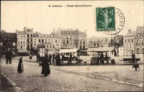 Ak Lisieux Calvados, Place Saint Pierre