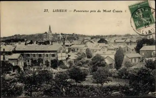 Ak Lisieux Calvados, Panorama pris du Mont Cassin