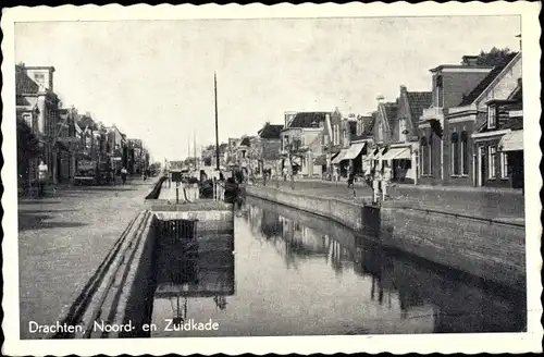 Ak Drachten Friesland Niederlande, Noord- en Zuidkade