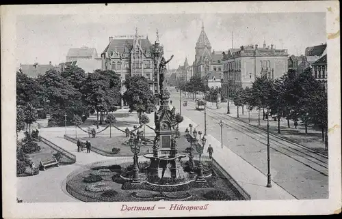 Ak Dortmund im Ruhregebiet, Brunnen am Hiltropwall, Alfermann, Park