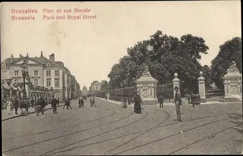 Ak Bruxelles Brüssel, Parc et rue Royale