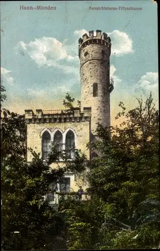 Ak Hann. Münden in Niedersachsen, Aussichtsturm, Tillyschanze