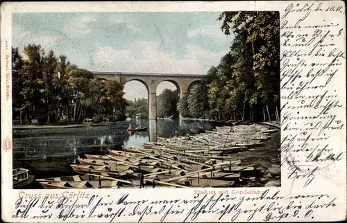 Ak Görlitz in der Lausitz, Viadukt, Gondelfahrt