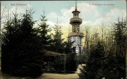 Ak Bad Oldesloe Kreis Stormarn, Der Aussichtsturm im Kurpark