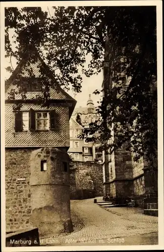 Ak Marburg an der Lahn, alter Winkel mit Schloss