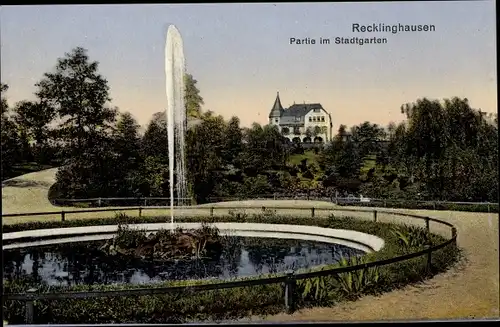 Ak Recklinghausen im Ruhrgebiet, Stadtgarten