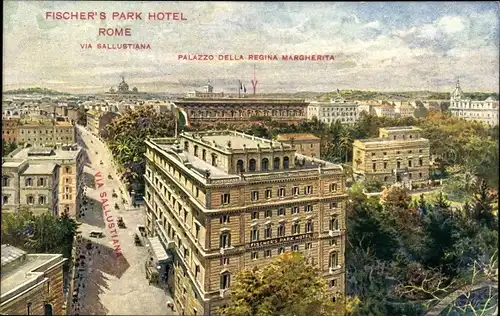 Ak Roma Rom Lazio, Fischer's Park Hotel, Palazzo della Regina Margherita