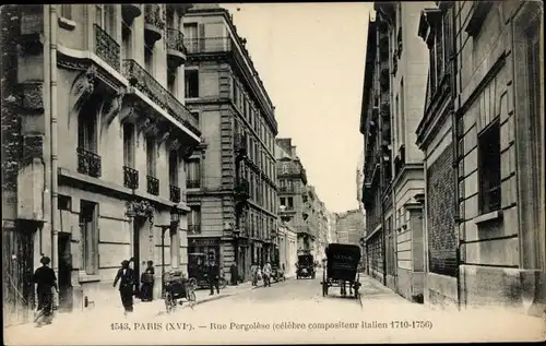 Ak Paris XVI. Arrondissement Passy, Rue Pergolese