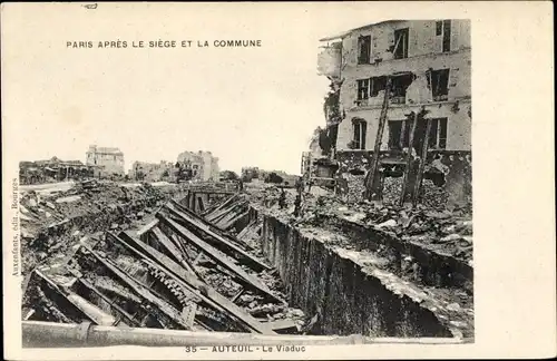 Ak Paris XVI. Arrondissement Passy, Apres la Siege et la Commune, Auteuil, Le Viaduc