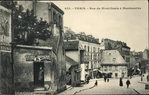 Ak Paris XVIII. Arrondissement Buttes-Montmartre, Rue du Mont Cenis a Montmartre