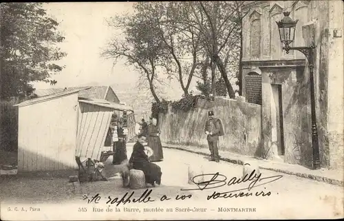 Ak Paris XVIII. Arrondissement Buttes-Montmartre, Rue de la Barre