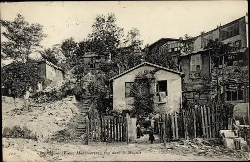 Ak Paris XIX. Arrondissement Buttes-Chaumont, Vue dans le Maquis