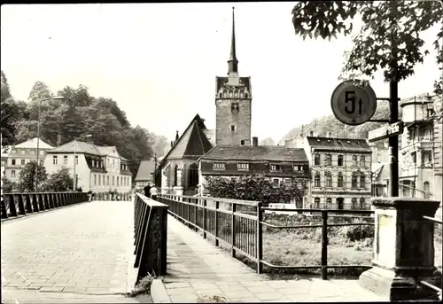 Ak Gera in Thüringen, Brücke, Marienkirche