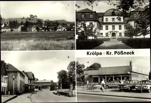 Ak Krölpa in Thüringen, POS, Raniser Straße, Kaufhalle, Teilansicht