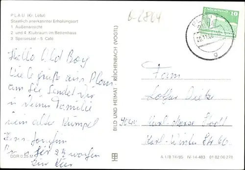 Ak Plau am See Mecklenburg, FDGB Erholungsheim Emil Otto, Innenansicht