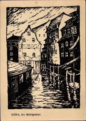Ak Gera in Thüringen, Partie am Mühlgraben