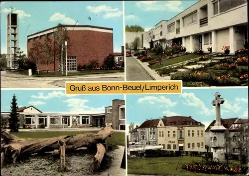 Ak Limperich Beuel Bonn am Rhein, Kirche, Denkmal, Ortsansichten