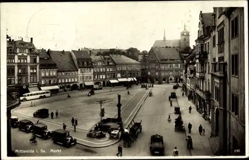 Ak Mittweida in Sachsen, Markt