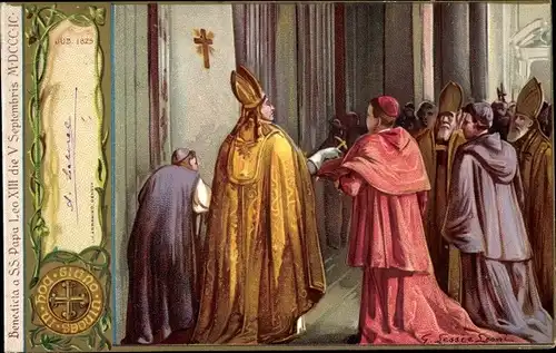 Künstler Litho Lessi e Leoni, Papst Leo XIII., Vincenzo Gioacchino Pecci, Benedicta