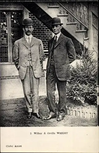 Ak Flugpioniere Wilbur und Orville Wright, Portrait