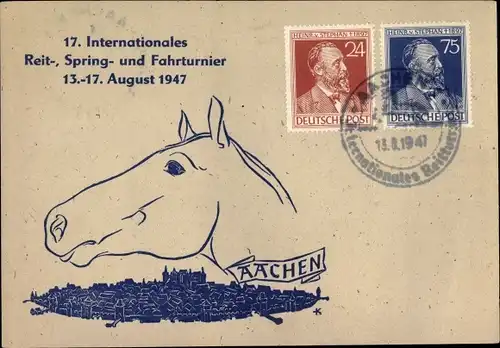 Ak Aachen in Nordrhein Westfalen, 17. Int. Reit-, Spring- und Fahrturnier 1947