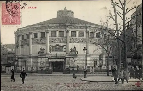 Ak Paris XI. Arrondissement Popincourt, Cirque d'Hiver, Rue Amelot