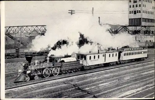 Foto Ak Französische Eisenbahn, Brücke, Dampflokomotive