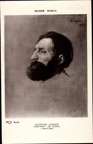 Künstler Ak Legros, Alphonse, Bildhauer Auguste Rodin, Portrait