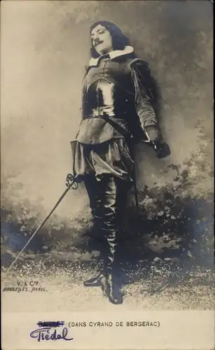 Ak Theaterszene, Schauspieler, Cyrano de Bergerac