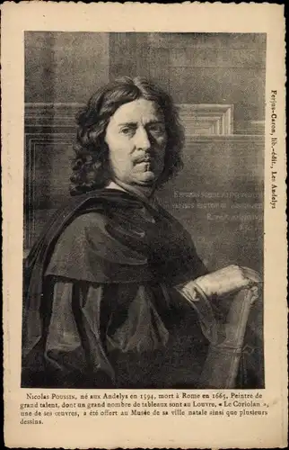 Künstler Ak Maler Nicolas Poussin, Portrait